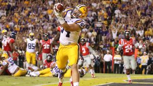 TE Logan Stokes scored 6 of LSU's 10 points against Ole Miss last year, but the Rebels only scored 7.