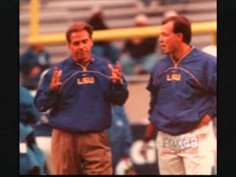 Jimbo Fisher (right) with Nick Saban.  Fisher also coached under Les Miles for two seasons as the offensive coordinator.
