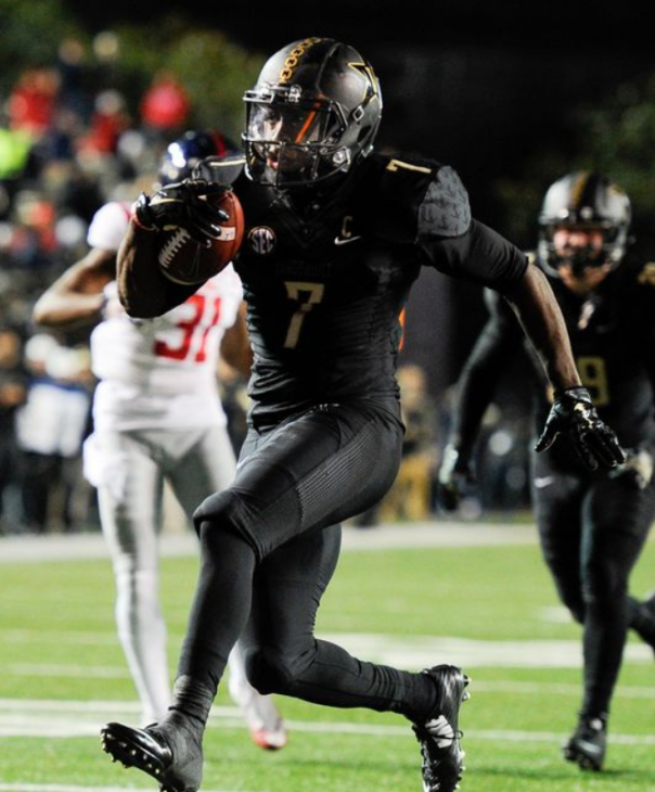 Vanderbilt's Ralph Webb ran for three touchdowns against Ole Miss and is only 27 yards short of the school career rushing record.